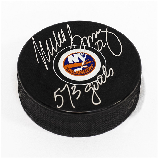Mike Bossy New York Islanders Signed & Inscribed 573 Goals Puck