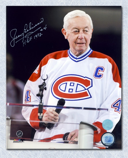 Jean Beliveau Montreal Canadiens Signed Centennial Ceremony 8x10 Photo