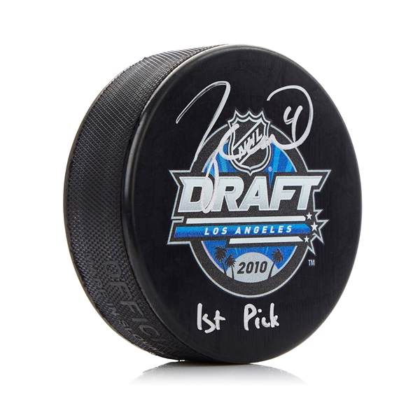 Taylor Hall Signed 2010 NHL Entry Draft Puck with 1st Pick Note
