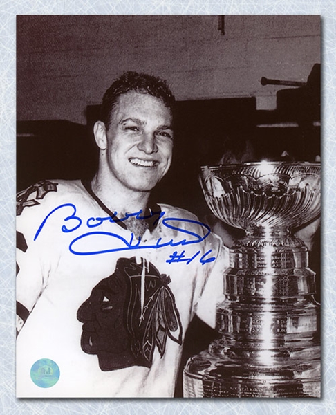 Bobby Hull Chicago Blackhawks Autographed 1961 Stanley Cup 8x10 Photo