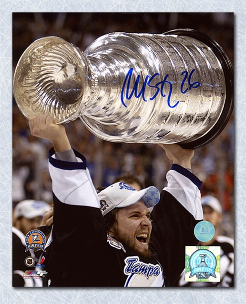 Martin St Louis Tampa Bay Lightning Autographed 2004 Stanley Cup 8x10 Photo