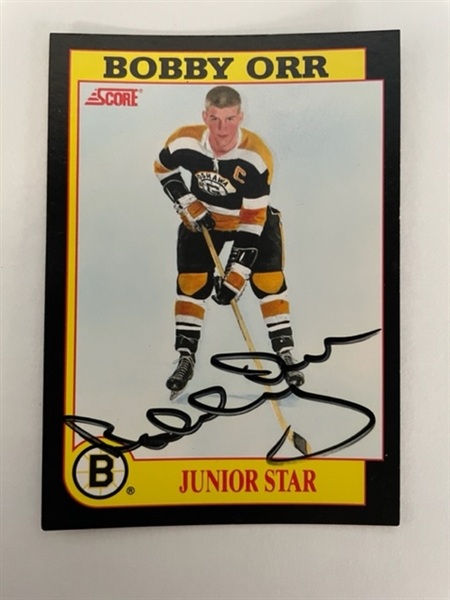 Bobby Orr Signed 1991-1992 Boston Bruins Score Insert JUNIOR STAR Card