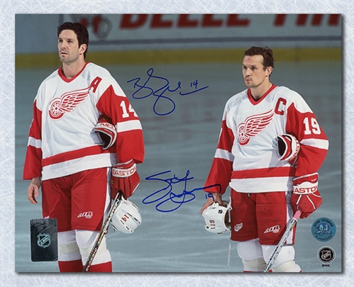 Steve Yzerman & Brendan Shanahan Detroit Red Wings Dual Signed 8x10 Photo