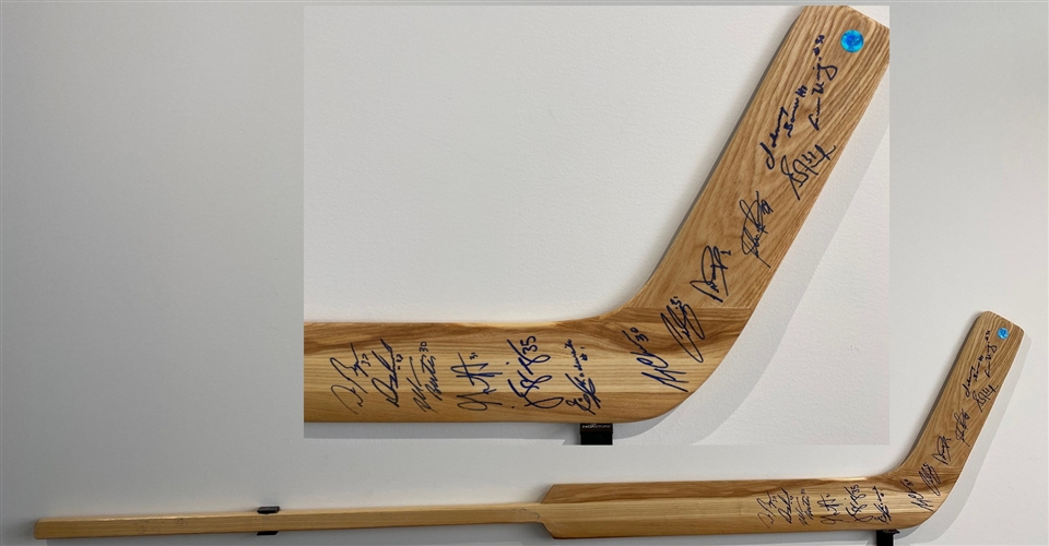 Toronto Maple Leafs 13 Goalies Signed Wooden Goaltender Stick