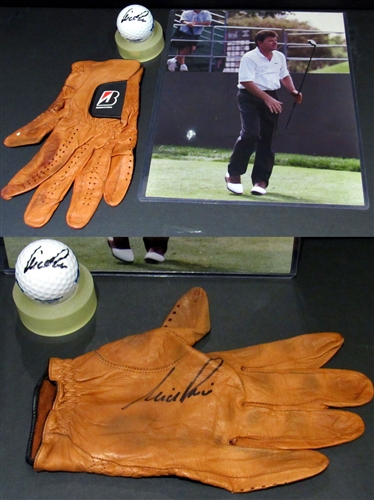 Nick Price PGA Tour Autographed Game Used Golf Glove, Signed Golf Ball + Photo