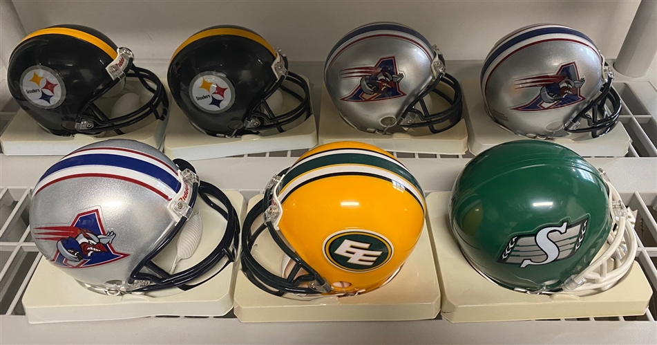 NFL & CFL Assorted Mini Helmets: Lot of 7 (Not Signed)