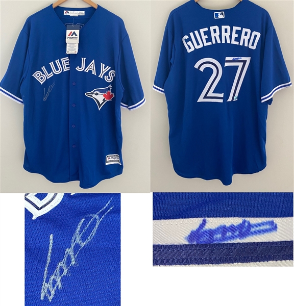 Vladimir Guerrero Jr. Toronto Blue Jays Double Signed Majestic Jersey