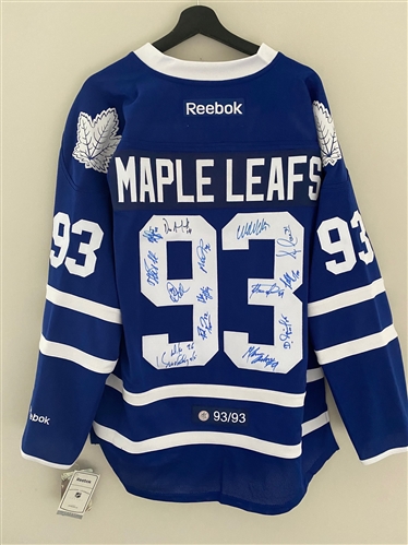 1993 Toronto Maple Leafs 14 Player Team Signed Semi-Finals Game 7 Reebok Jersey #93/93