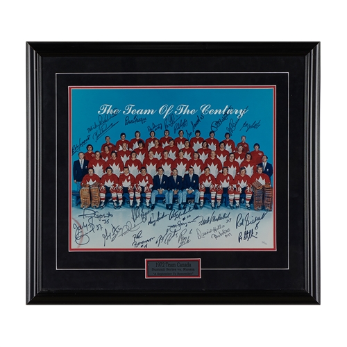 Team Canada 1972 Summit Series Print Signed By 28 Framed 26x28 Display #51/72 