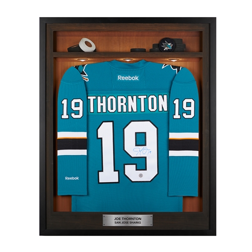 Joe Thornton Signed San Jose Sharks Locker Room 36x44 Jersey Frame