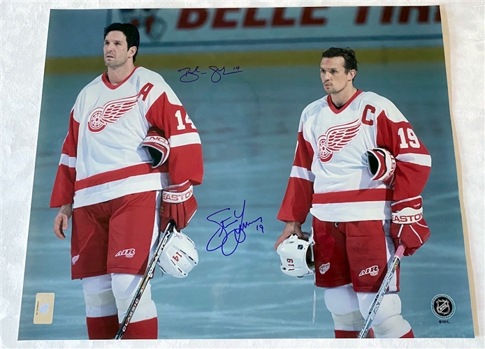 Steve Yzerman & Brendan Shanahan Detroit Red Wings Dual Signed 16x20 Photo