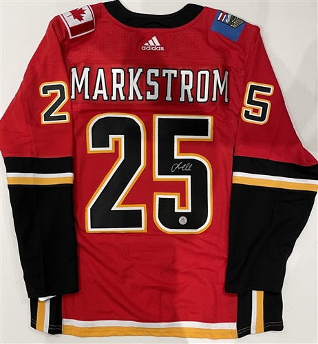 Jacob Markstrom Signed Calgary Flames Black Logo Third Adidas Jersey