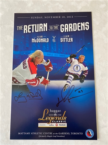 2013 Hockey Hall of Fame Legends Classic 11x17 Poster Signed By Lanny McDonald & Darryl Sittler