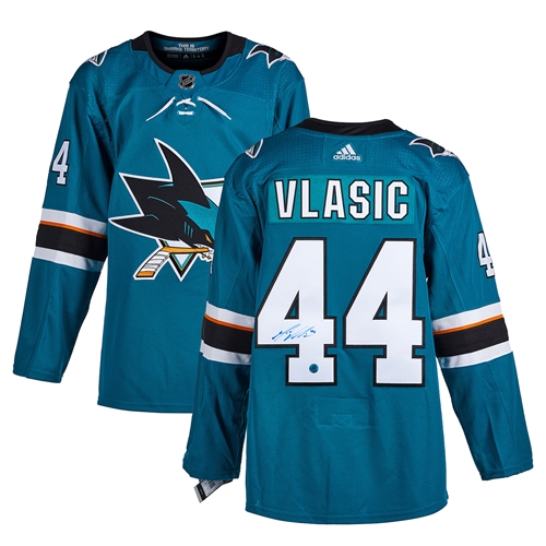 Marc-Edouard Vlasic San Jose Sharks Autographed Adidas Jersey