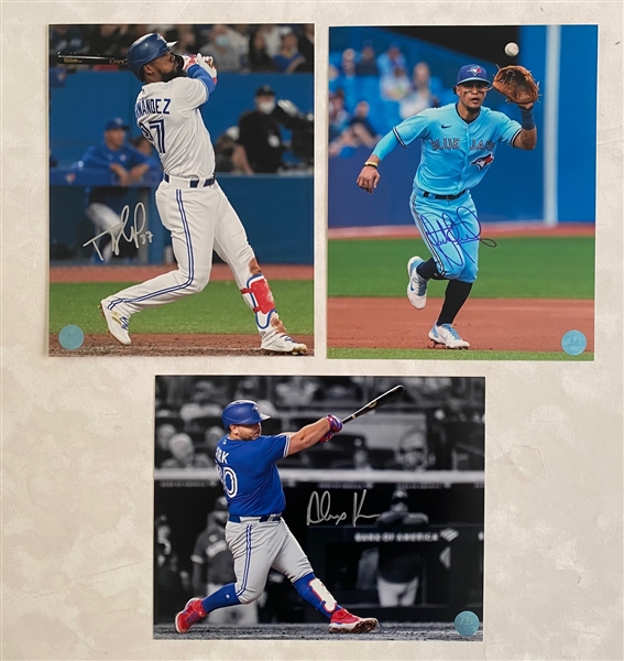 Alejandro Kirk, Teoscar Hernandez & Santiago Espinal Toronto Blue Jays Signed 8x10 Photos - Lot of 3