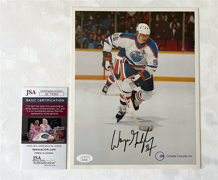 Wayne Gretzky Edmonton Oilers Signed Early Career Era Signature 8x10 Photo - JSA