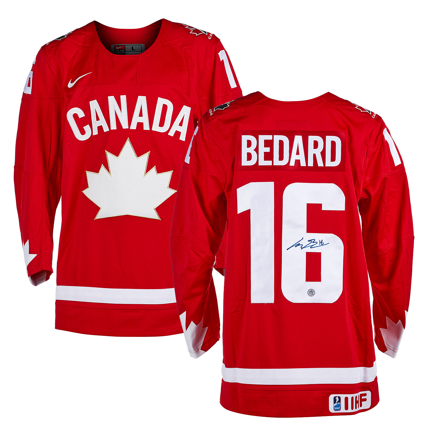 Lot Detail Connor Bedard Signed Team Canada Red Alt Heritage Nike Jersey lot-detail-connor-bedard-signed-team-canada-red-alt-heritage-nike-jersey
