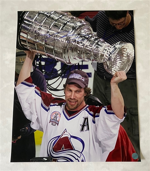 Peter Forsberg Colorado Avalanche Signed Stanley Cup 16x20 Photo