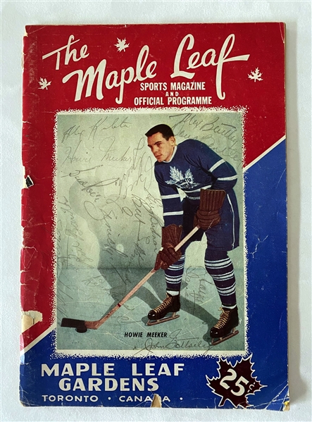 Bill Barilko Signed 1947 Maple Leafs vs Black Hawks Maple Leaf Gardens Original 13 Signature Program