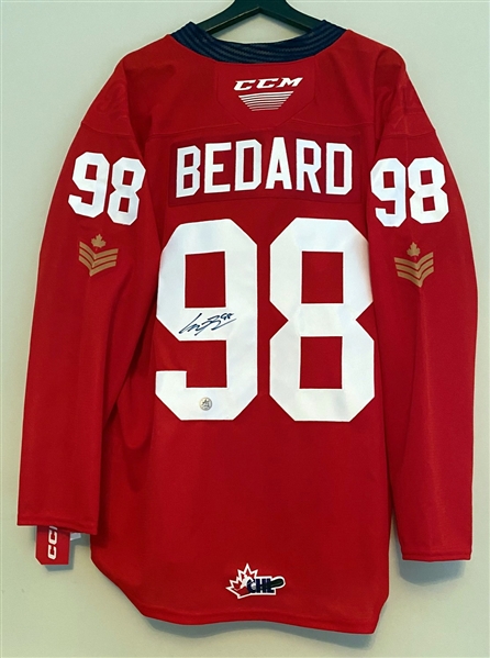 Connor Bedard Signed Regina Pats Red CCM Jersey