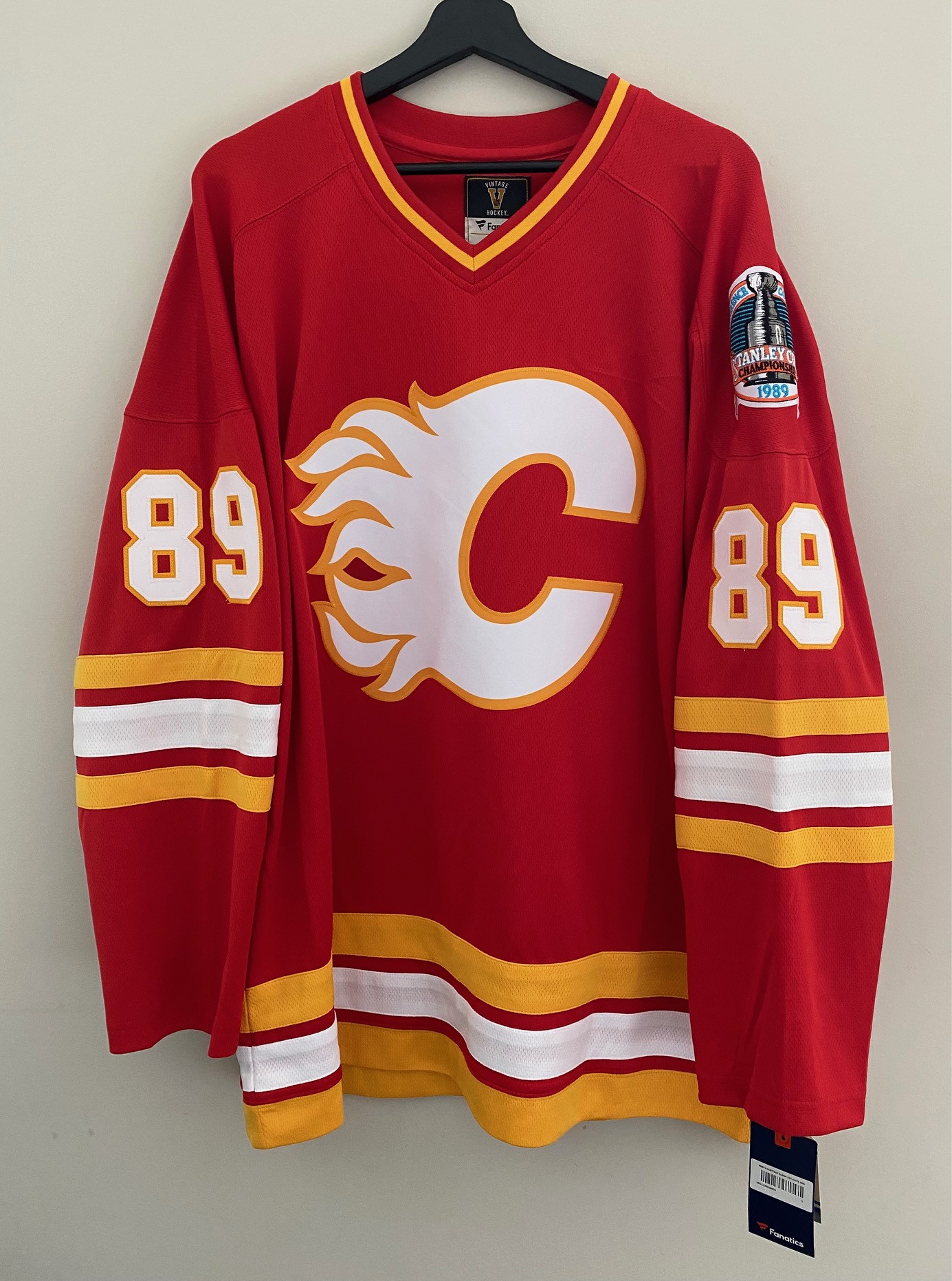 1989 Calgary Flames Team Signed Stanley Cup Vintage Jersey 89