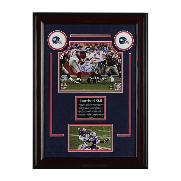 Eli Manning New York Giants Signed Super Bowl 42 "Escape" 17x23 Framed Display