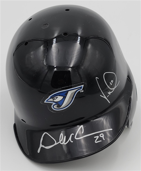 Toronto Blue Jays Autographed Mini Helmet With Vernon Wells & AJ Burnett