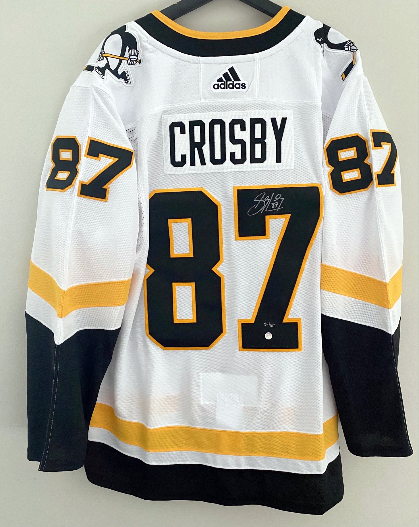 Sidney Crosby Pittsburgh Penguins Signed Adidas 2021 Reverse Retro Jersey #34/187