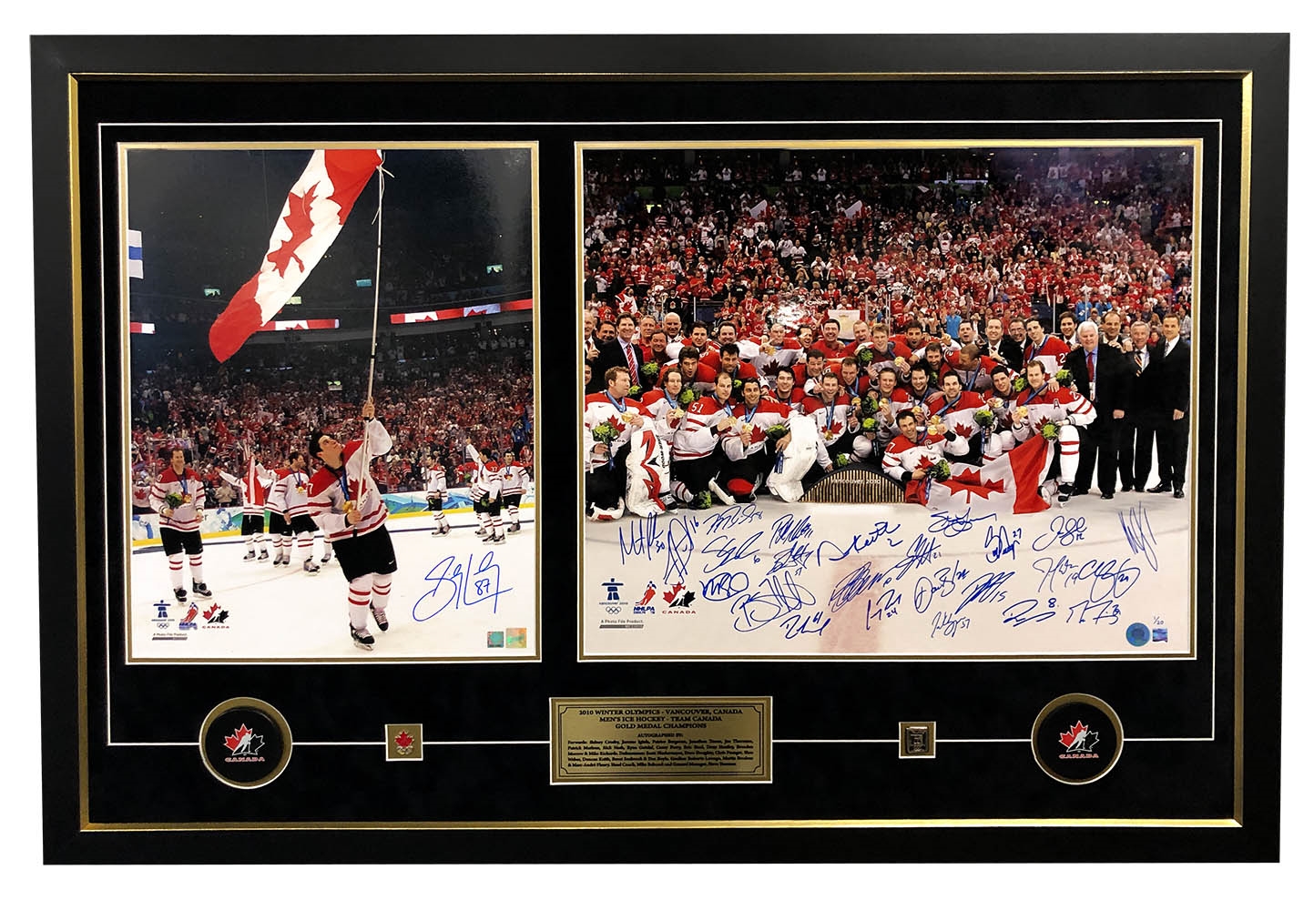 Team Canada 2010 Olympic Gold Team Signed 32x48 Frame #/20