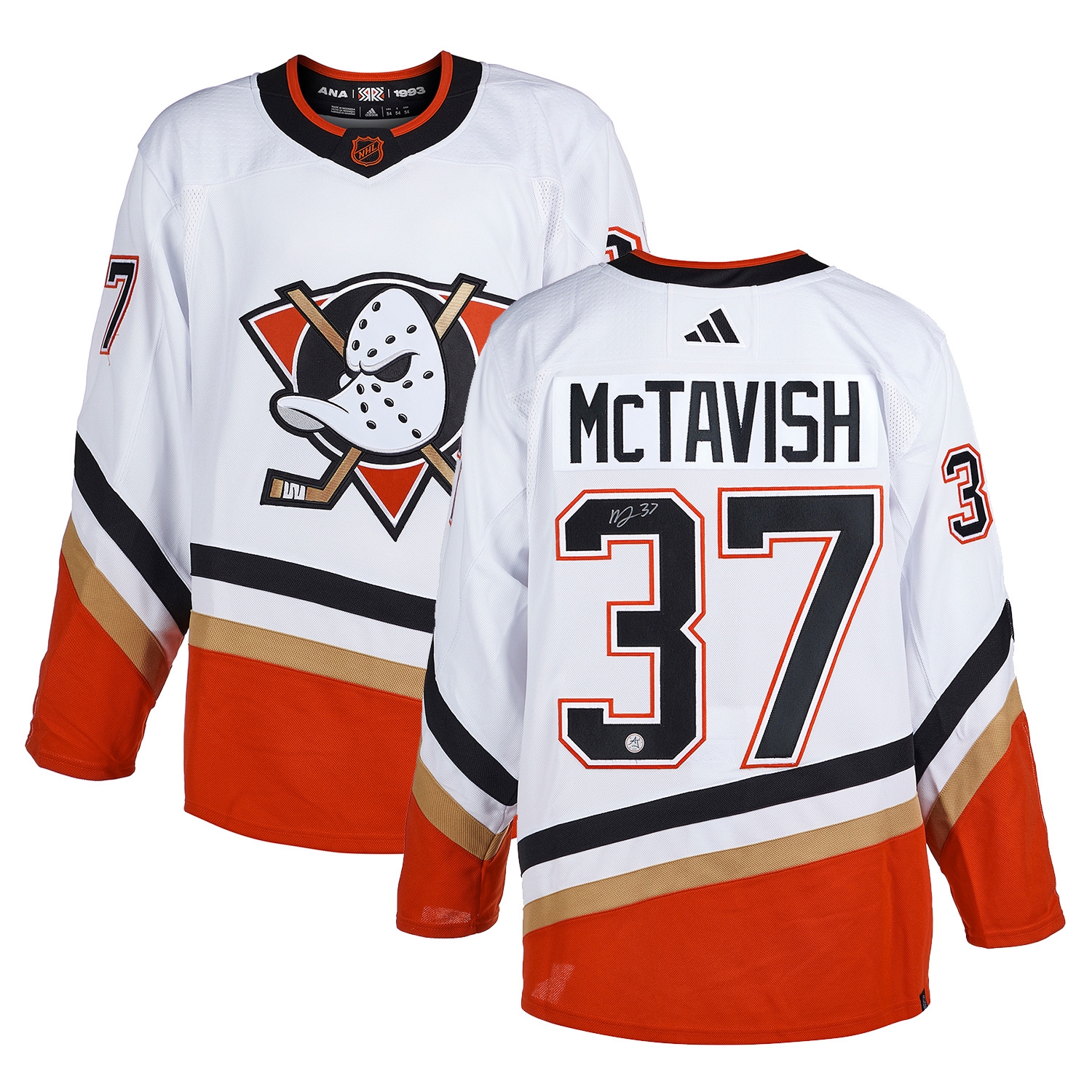 Mason McTavish Signed Anaheim Ducks Reverse Retro 22 Adidas Jersey