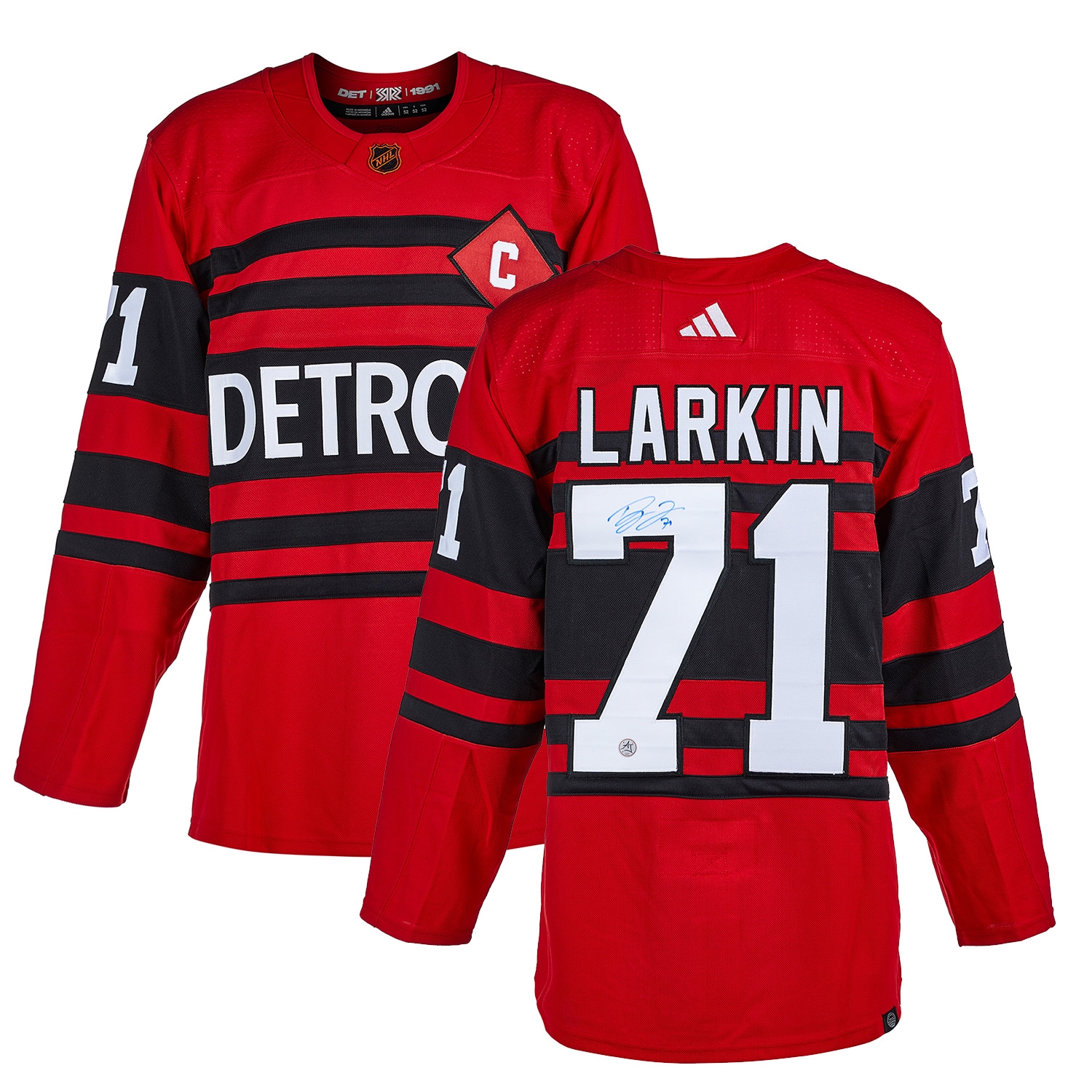 Dylan Larkin Signed Detroit Red Wings Reverse Retro 22 Adidas Jersey