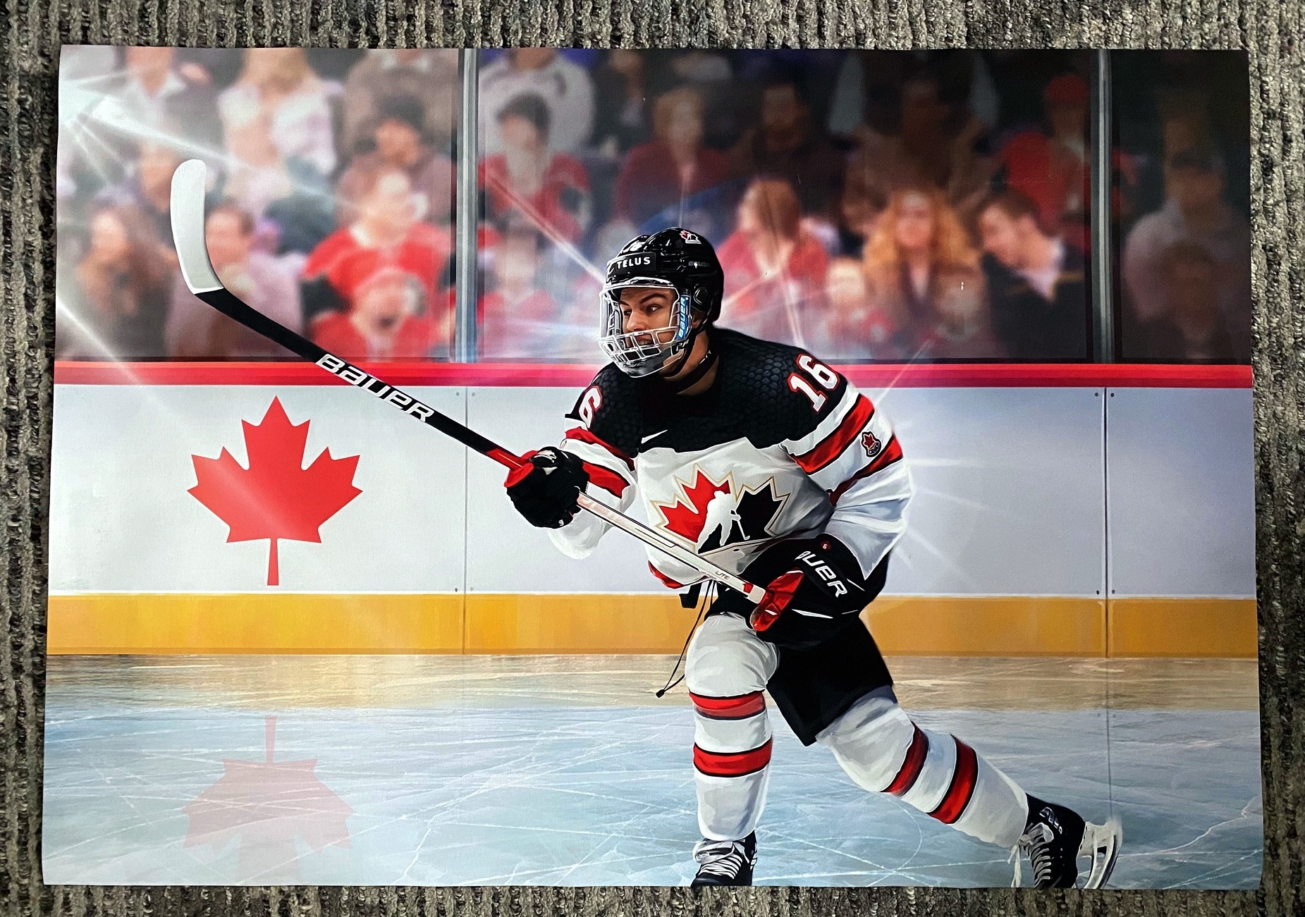 Connor Bedard Team Canada 2022 World Junior 24x37 Unsigned Flat Art Canvas