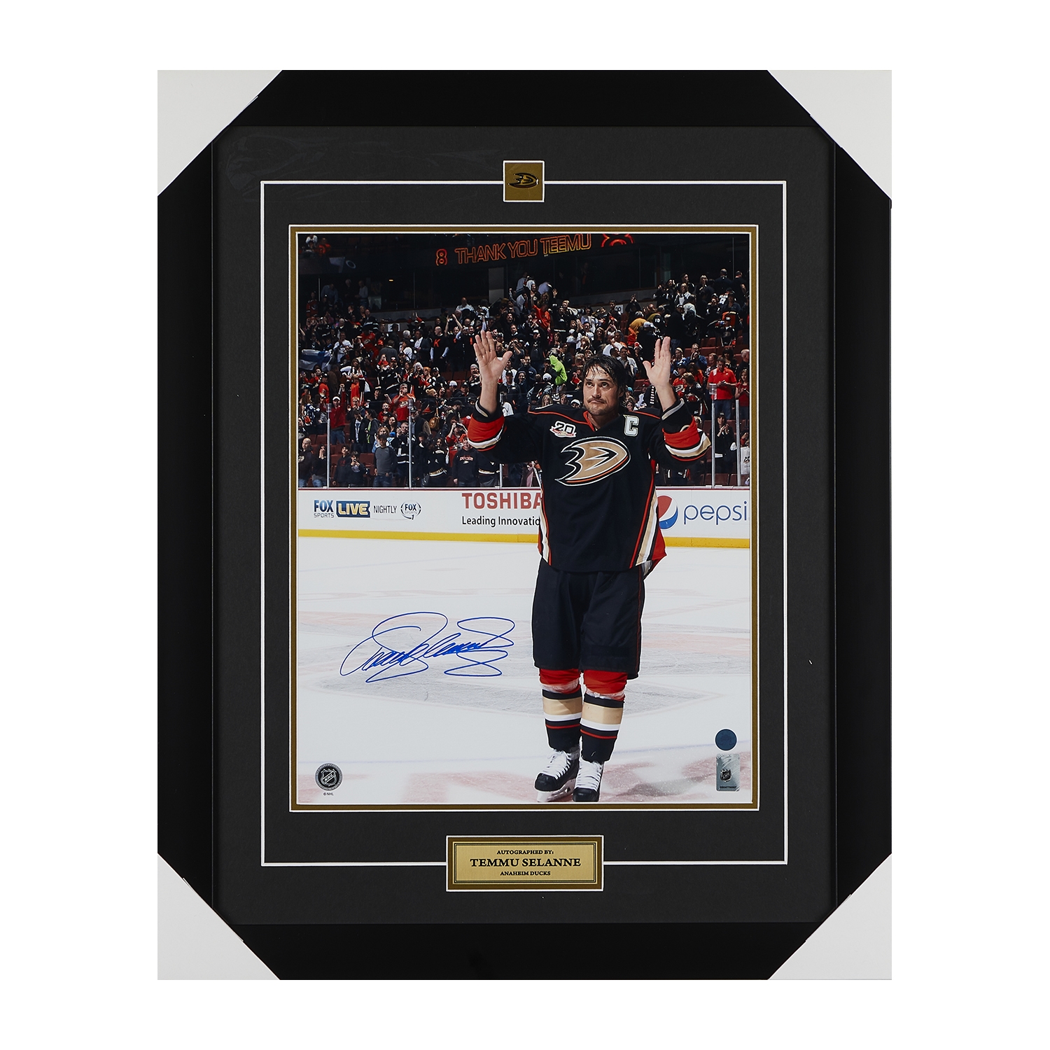 Teemu Selanne Anaheim Ducks Final Game Farewell Signed 25x31 Display Frame