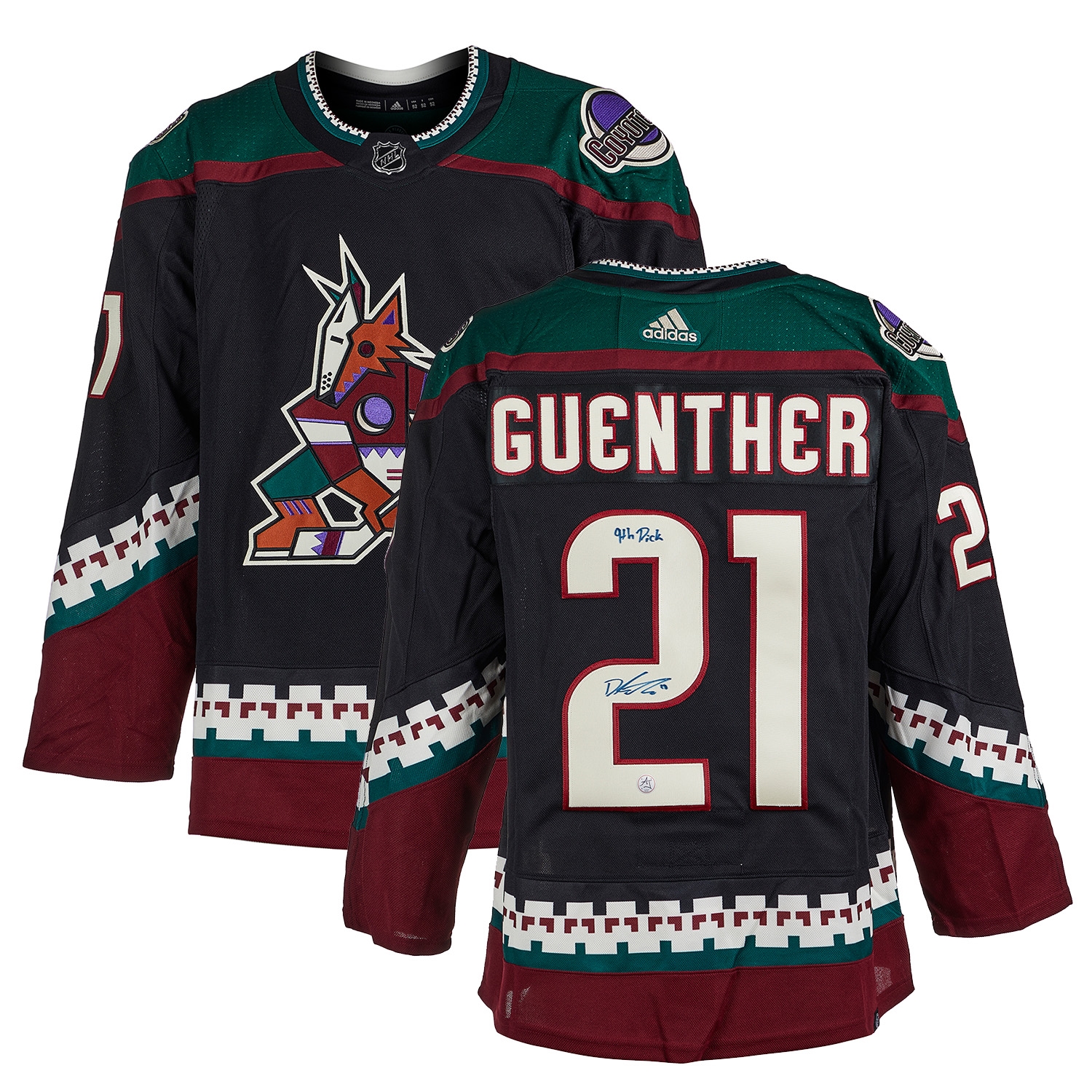 Dylan Guenther Signed & Inscribed Arizona Coyotes Draft Day Adidas Jersey