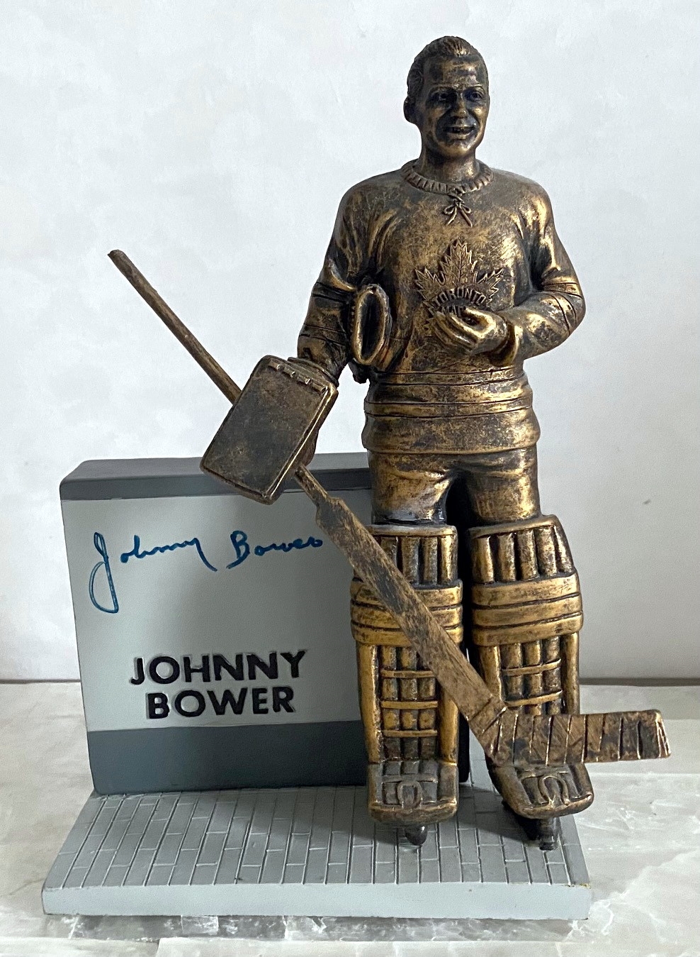 Johnny Bower Toronto Maple Leafs Signed Legends Row Statue
