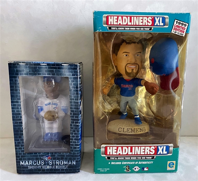 Marcus Stroman Toronto Blue Jays Shimmy SGA Bobblehead & Roger Clemens 1999 Headliner XL