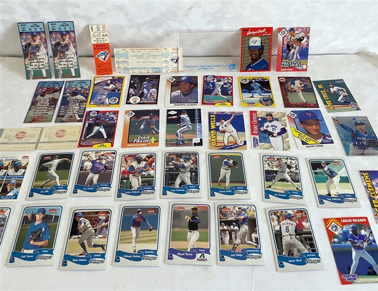 Toronto Blue Jays Opening Season April 1977 Game Ticket Stub + 30 Assorted Jays Baseball Cards