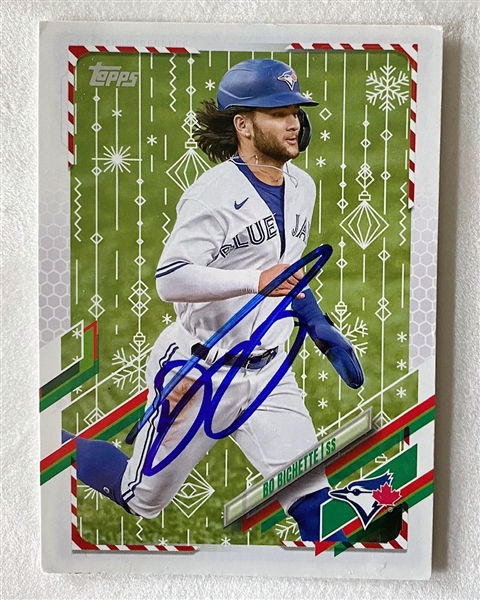 Bo Bichette Toronto Blue Jays Signed 2021 Topps Holiday Baseball Card #HW6