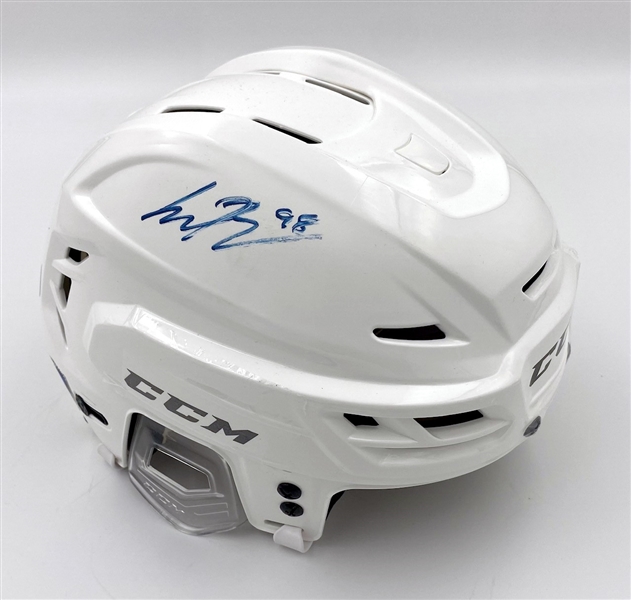 Connor Bedard Signed Regina Pats CCM White Helmet (Flawed)