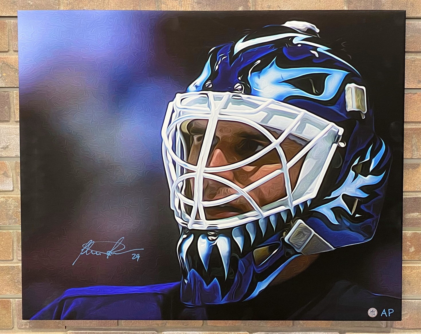 Felix Potvin Toronto Maple Leafs Signed 26x32 Stretched Art Canvas AP