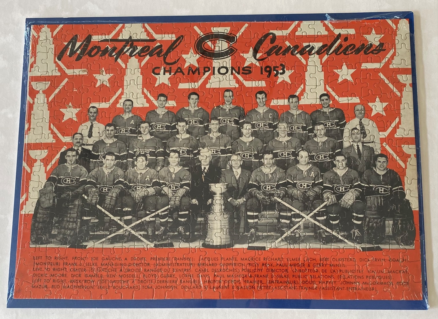 1953 Montreal Canadiens Stanley Cup Championship Jigsaw Puzzle