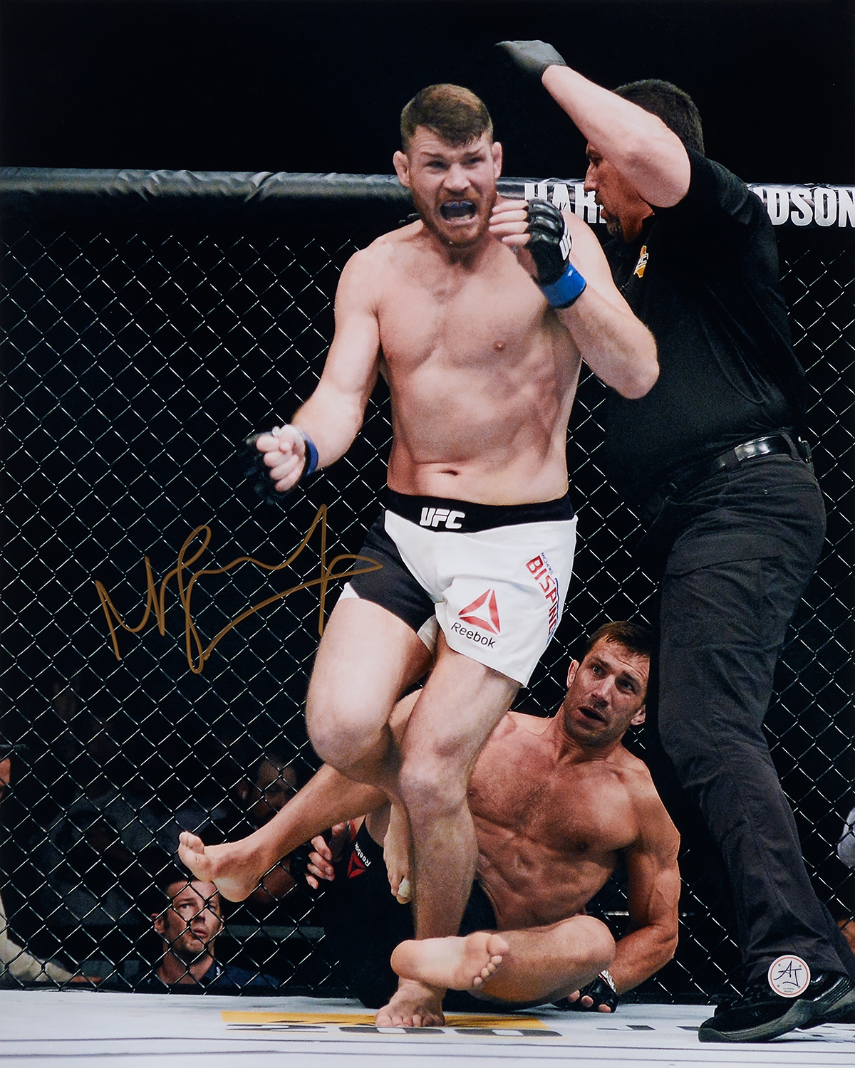Michael Bisping Signed UFC Fight Victory 16x20 Photo