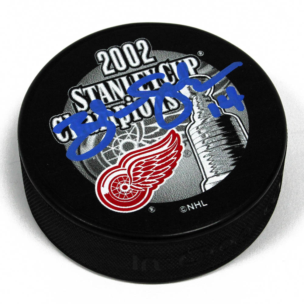 Brendan Shanahan Detroit Red Wings Autographed 2002 Stanley Cup Puck