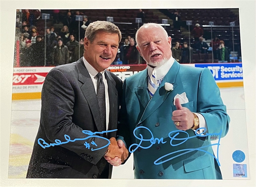 Bobby Orr & Don Cherry Boston Bruins Legends Dual Signed 11x14 Photo