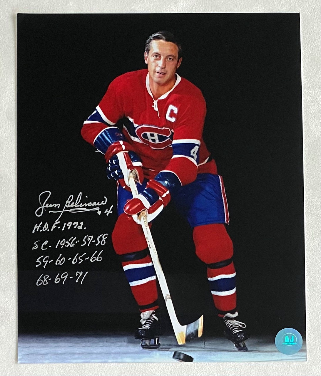 Lot Detail - Jean Beliveau Montreal Canadiens Signed 8x10 Photo with ...