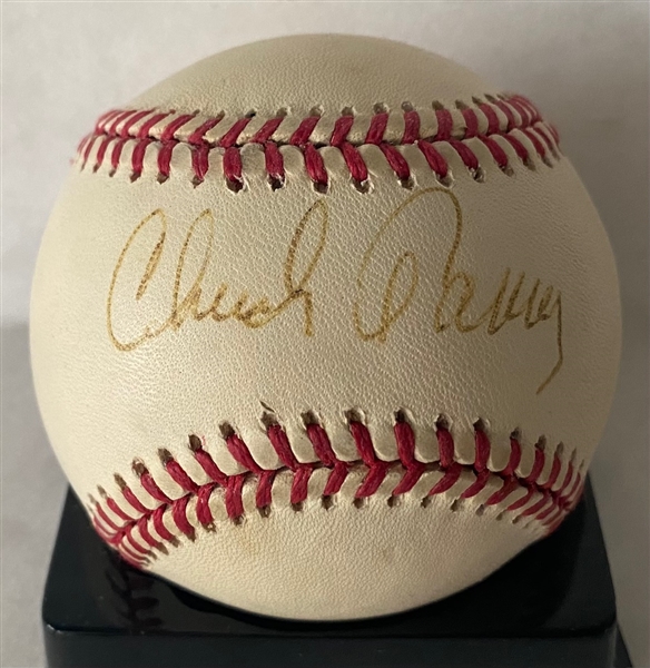 Chuck Tanner Cleveland Indians Signed Official National League Baseball (Flawed)