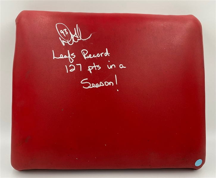 Doug Gilmour Signed Maple Leaf Gardens Original Stadium Red Seat Base with Leafs Record 127 pts in a season! Note