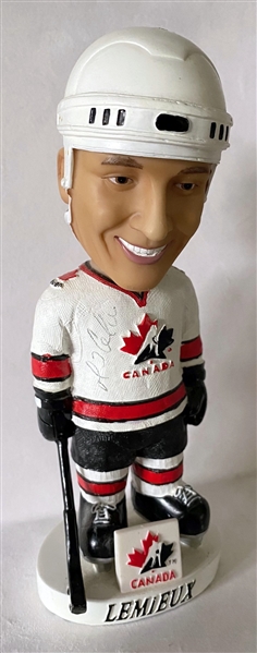 Mario Lemieux Signed Team Canada 2002 Olympic Bobble Dobbles Bobblehead