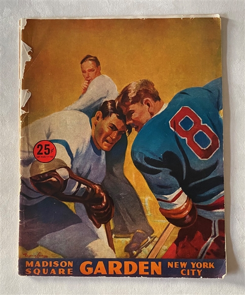 Maple Leafs vs Rangers Dec. 25, 1949 MSG Original NHL Game Program