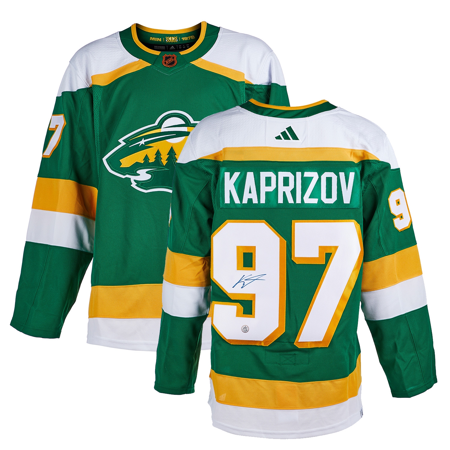 Kirill Kaprizov Signed Minnesota Wild Reverse Retro 2.0 adidas Jersey